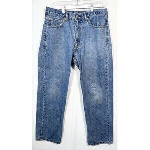 Levi's 550 Relaxed Straight Jeans Blue Y2K 2000s 2001 34x29 Medium Wash Wide Leg